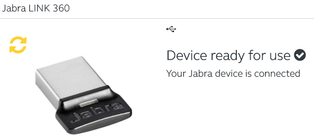 Jabra link 360 2025 not connecting to dongle